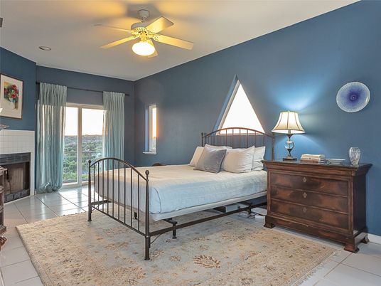 Bedroom, Fireplace, Interior