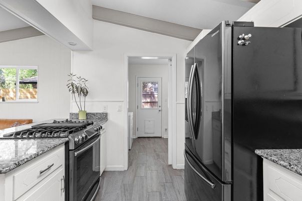Interior, Kitchen, Stainless Steel Appliances, Wood Texture Flooring