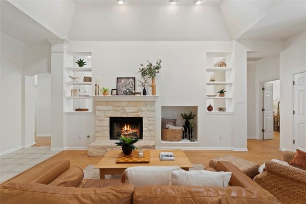 Fireplace, Interior, Living room, Recessed Lighting