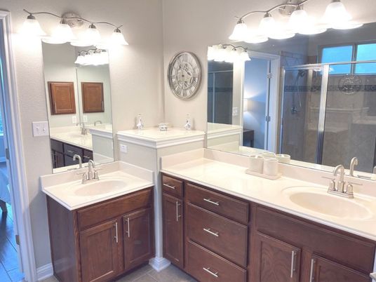 Bathroom, Dual Sink Vanities, Glass Shower, Interior