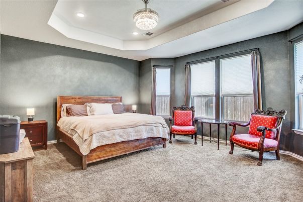 Bedroom, Chandelier, Interior, Recessed Lighting