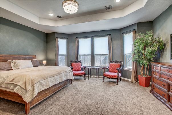 Bedroom, Chandelier, Interior, Recessed Lighting