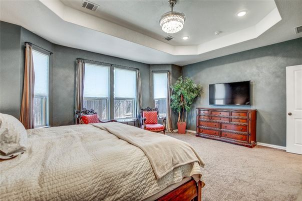 Bedroom, Chandelier, Interior, Recessed Lighting