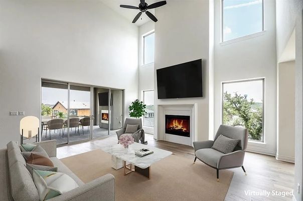 Dining room, Fireplace, Interior, Living room, Wood Texture Flooring