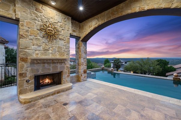 Exterior, Fireplace, Pool