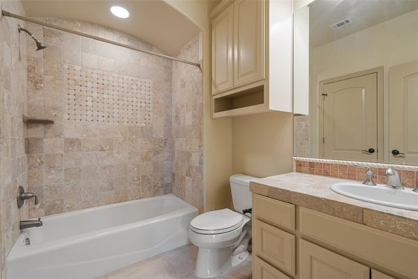 Bathroom, Interior, Recessed Lighting, Tile Countertops