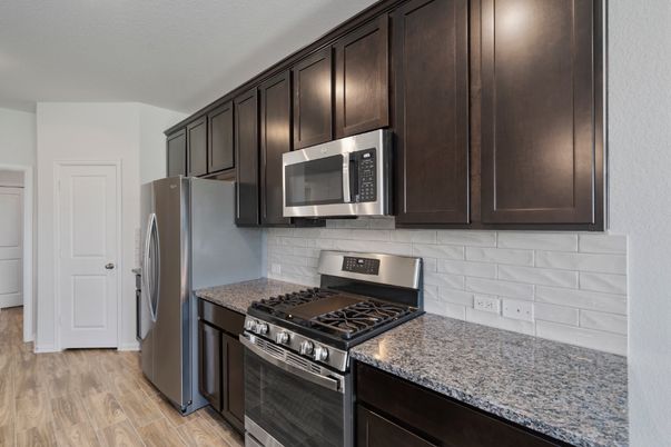 Interior, Kitchen, Stainless Steel Appliances, Wood Texture Flooring