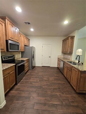 Interior, Kitchen, Recessed Lighting, Wood Texture Flooring