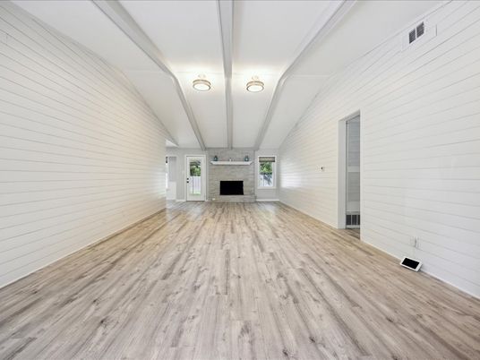 Empty room, Fireplace, Interior, Wood Texture Flooring