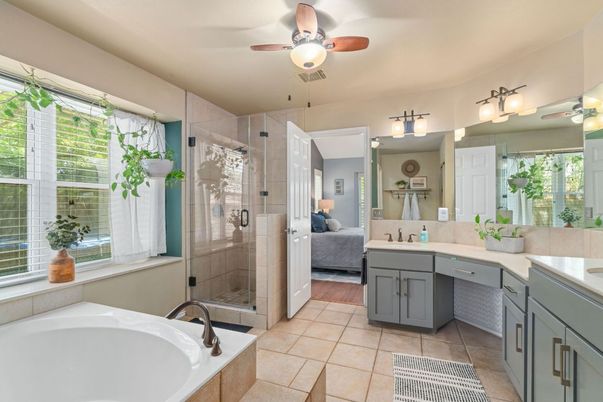 Bathroom, Bedroom, Dual Sink Vanities, Glass Shower, Interior