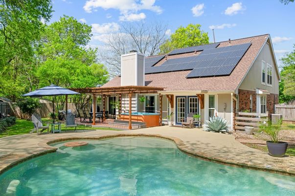 Exterior, Pool, Solar Panels
