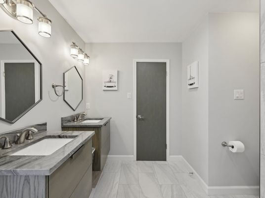 Bathroom, Glass Shower, Interior, Marble, Recessed Lighting