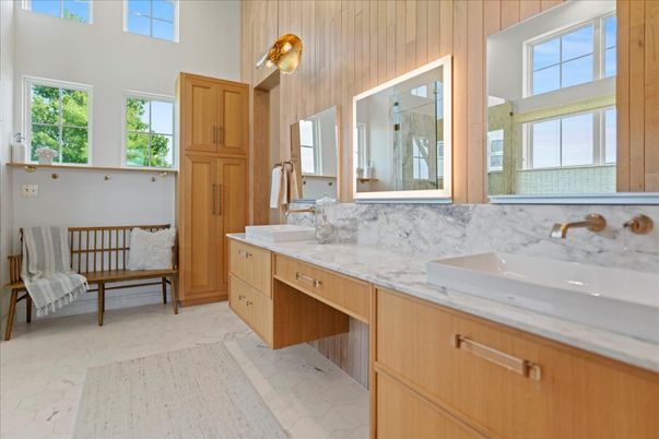 Bathroom, Dual Sink Vanities, Interior, Wooden Walls