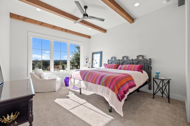 Bedroom, Interior, Recessed Lighting, Wooden Beams