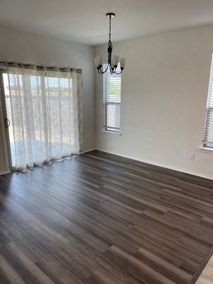 Chandelier, Empty room, Interior, Wood Texture Flooring