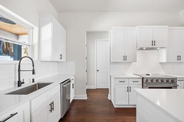 Interior, Kitchen, Stainless Steel Appliances, Wood Texture Flooring