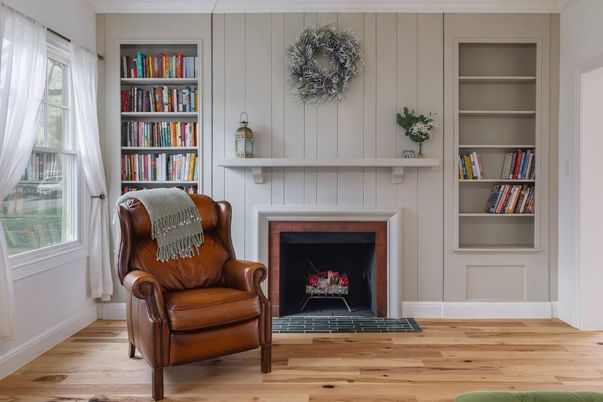 Fireplace, Interior, Wood Texture Flooring