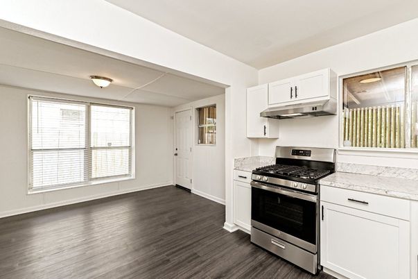 Interior, Kitchen, Stainless Steel Appliances, Wood Texture Flooring
