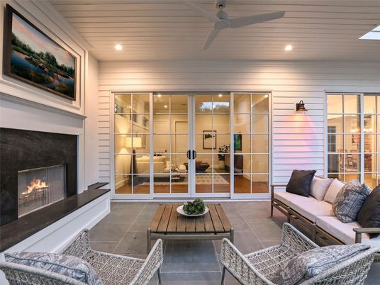 Fireplace, Interior, Living room, Recessed Lighting