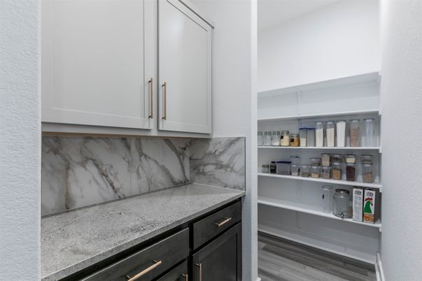 Interior, Marble Walls, Wood Texture Flooring