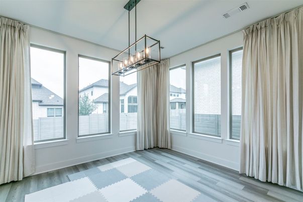 Empty room, Interior, Pendant Lights, Wood Texture Flooring