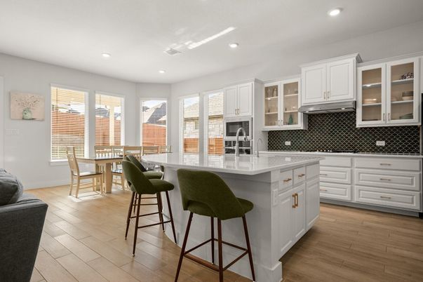 Dining room, Interior, Kitchen, Recessed Lighting, Wood Texture Flooring