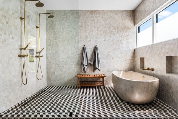 Bathroom, Free Standing Baths, Glass Shower, Interior