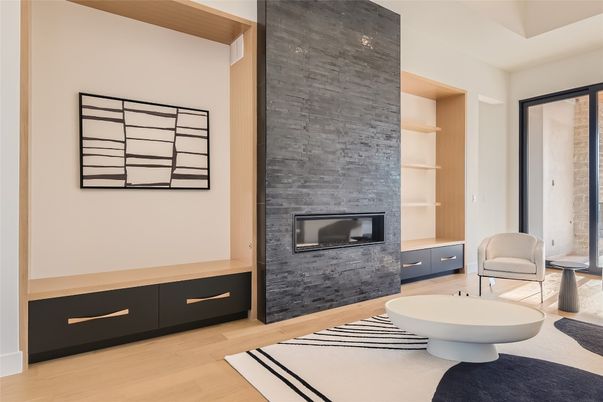 Fireplace, Interior, Wood Texture Flooring