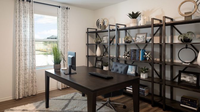 Home Office, Interior, Wood Texture Flooring
