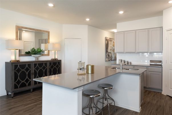 Interior, Kitchen, Recessed Lighting, Wood Texture Flooring