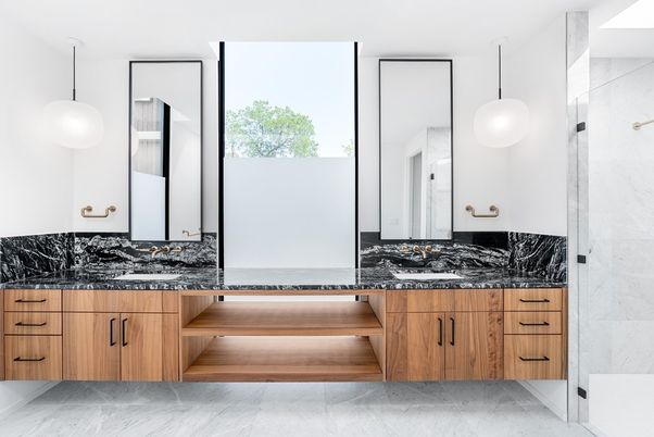Bathroom, Interior, Marble, Marble Walls, Pendant Lights