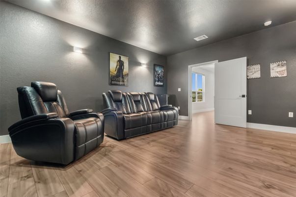 Home Theatre Room, Interior, Wood Texture Flooring
