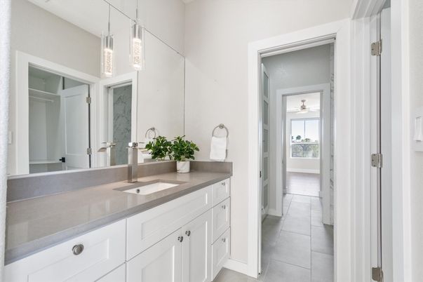 Bathroom, Dual Sink Vanities, Interior, Pendant Lights