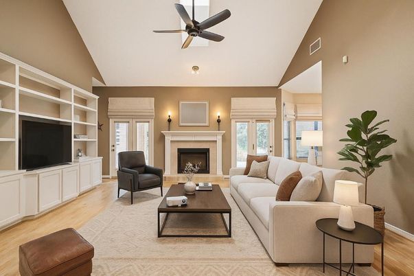 Fireplace, Interior, Living room, Wood Texture Flooring