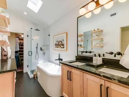 Bathroom, Dual Sink Vanities, Free Standing Baths, Glass Shower, Interior, Recessed Lighting