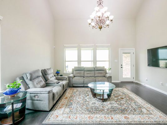 Chandelier, Interior, Living room, Wood Texture Flooring