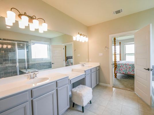 Bathroom, Dual Sink Vanities, Glass Shower, Interior