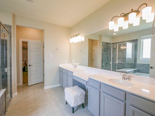 Bathroom, Dual Sink Vanities, Glass Shower, Interior