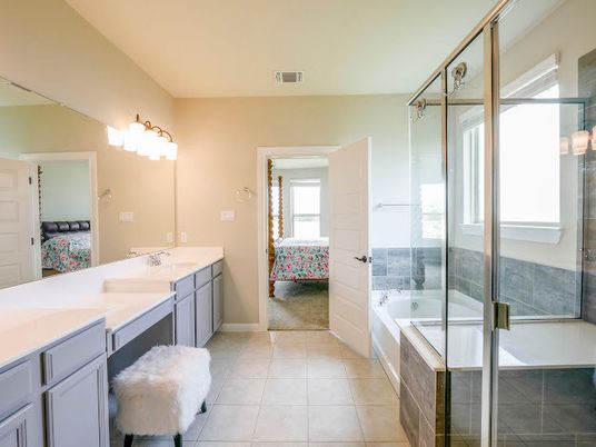 Bathroom, Dual Sink Vanities, Glass Shower, Interior