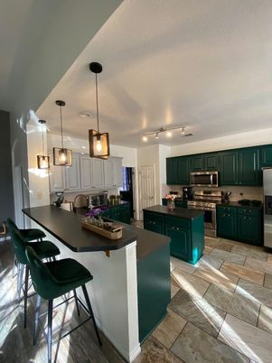 Interior, Kitchen, Pendant Lights, Stainless Steel Appliances