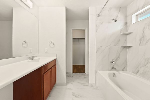 Bathroom, Dual Sink Vanities, Interior, Marble, Marble Walls