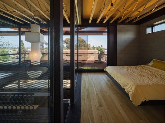 Bedroom, Interior, Wooden Beams, Wood Texture Flooring