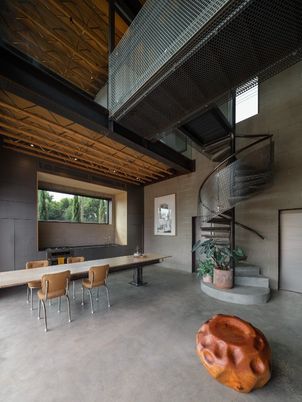 Dining room, Interior, Stone Walls, Wooden Beams