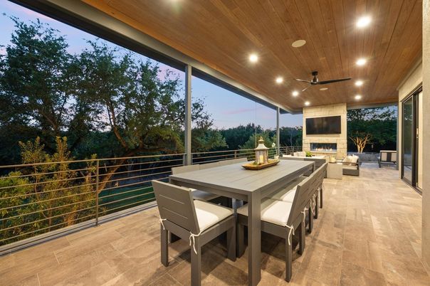 Exterior, Fireplace, Wooden Ceilings