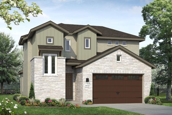Attached, Exterior, Facade, Brick Traditional