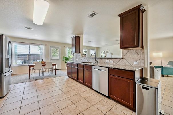 Dining room, Interior, Kitchen, Recessed Lighting, Stainless Steel Appliances