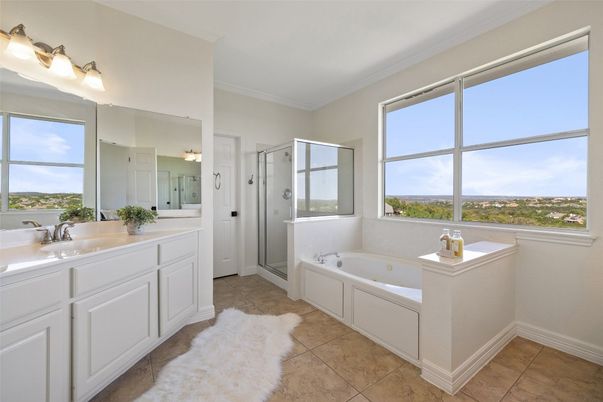 Bathroom, Dual Sink Vanities, Glass Shower, Interior