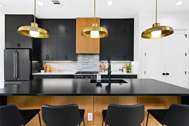Interior, Kitchen, Pendant Lights, Recessed Lighting, Stainless Steel Appliances