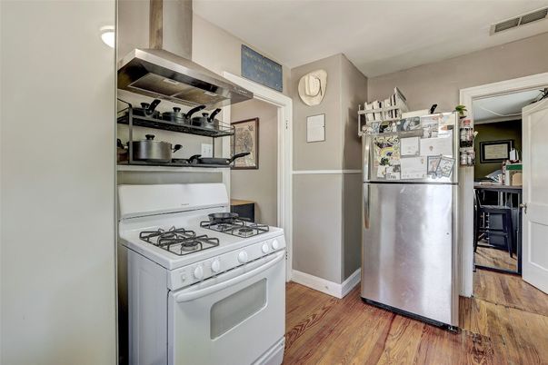 Interior, Kitchen, Stainless Steel Appliances, Wood Texture Flooring