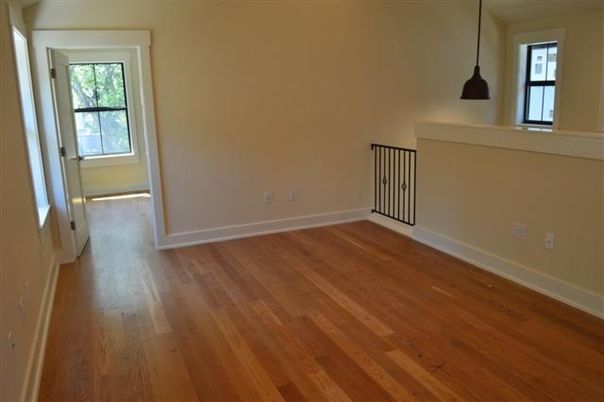 Empty room, Interior, Pendant Lights, Wood Texture Flooring